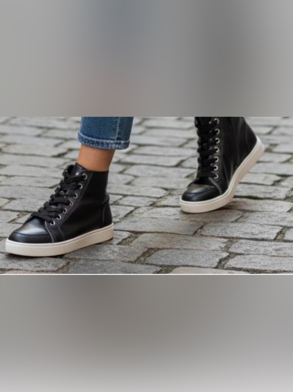 Frye Black Leather High-Top Sneakers